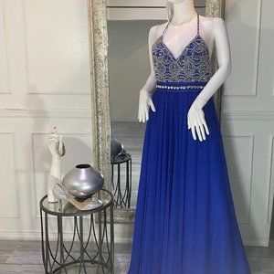 Royal Blue Formal Evening Prom Dress Gown